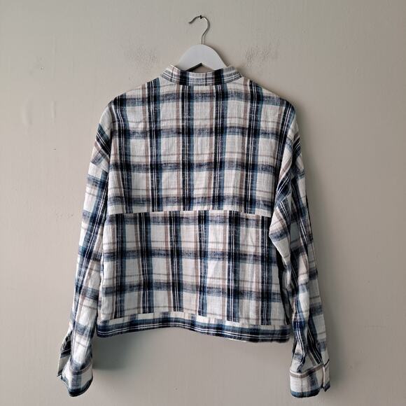 Adriano Goldschmied Smith Plaid Flannel Button Down Shirt Jacket Shacket Size S - Picture 4 of 10